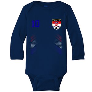 Croatia Soccer Croatian Football Retro 10 Jersey Baby Long Sleeve Bodysuit