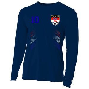 Croatia Soccer Croatian Football Retro 10 Jersey Cooling Performance Long Sleeve Crew