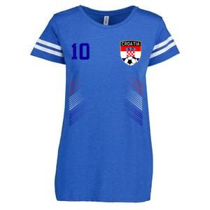 Croatia Soccer Croatian Football Retro 10 Jersey Enza Ladies Jersey Football T-Shirt