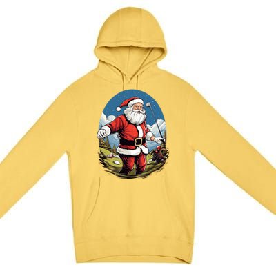 Christmas Santa Claus Golf Xmas Great Gift Premium Pullover Hoodie