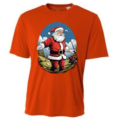 Christmas Santa Claus Golf Xmas Great Gift Cooling Performance Crew T-Shirt