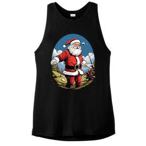 Christmas Santa Claus Golf Xmas Great Gift Ladies PosiCharge Tri-Blend Wicking Tank