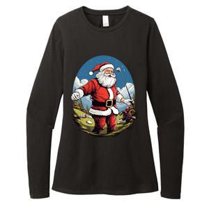 Christmas Santa Claus Golf Xmas Great Gift Womens CVC Long Sleeve Shirt