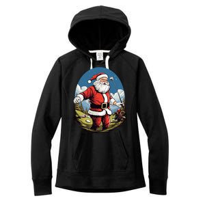 Christmas Santa Claus Golf Xmas Great Gift Women's Fleece Hoodie