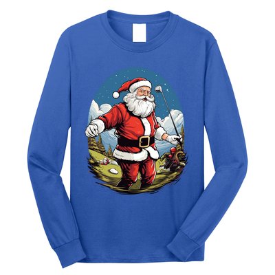 Christmas Santa Claus Golf Xmas Great Gift Long Sleeve Shirt