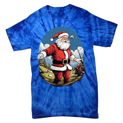 Christmas Santa Claus Golf Xmas Great Gift Tie-Dye T-Shirt