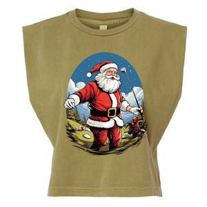 Christmas Santa Claus Golf Xmas Great Gift Garment-Dyed Women's Muscle Tee