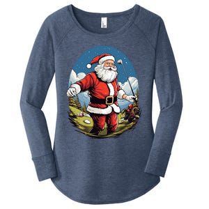 Christmas Santa Claus Golf Xmas Great Gift Women's Perfect Tri Tunic Long Sleeve Shirt