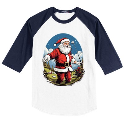 Christmas Santa Claus Golf Xmas Great Gift Baseball Sleeve Shirt