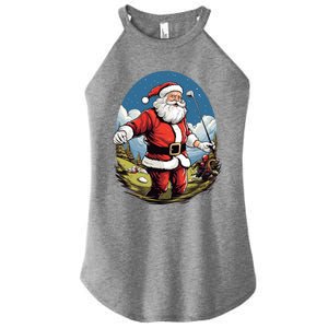 Christmas Santa Claus Golf Xmas Great Gift Women's Perfect Tri Rocker Tank