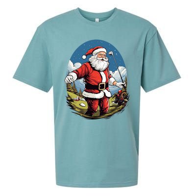 Christmas Santa Claus Golf Xmas Great Gift Sueded Cloud Jersey T-Shirt