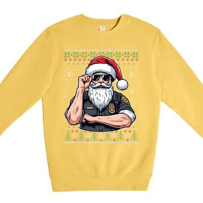 Christmas Santa Claus Police Officer Ugly Christmas Great Gift Premium Crewneck Sweatshirt