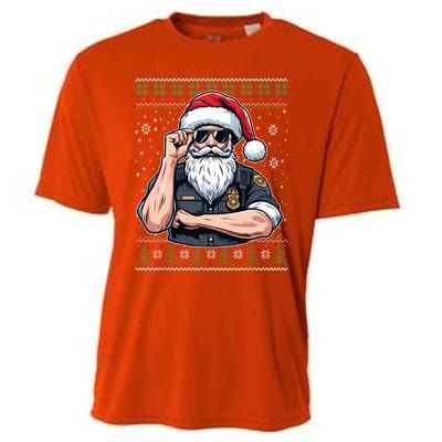 Christmas Santa Claus Police Officer Ugly Christmas Great Gift Cooling Performance Crew T-Shirt