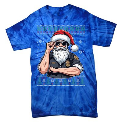 Christmas Santa Claus Police Officer Ugly Christmas Great Gift Tie-Dye T-Shirt