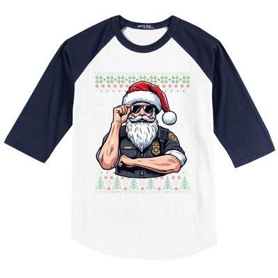 Christmas Santa Claus Police Officer Ugly Christmas Great Gift Baseball Sleeve Shirt