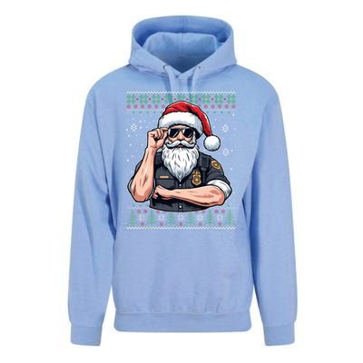 Christmas Santa Claus Police Officer Ugly Christmas Great Gift Unisex Surf Hoodie