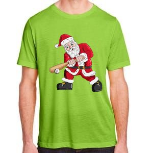 Christmas Santa Claus With Baseball Bat Baseball Adult ChromaSoft Performance T-Shirt