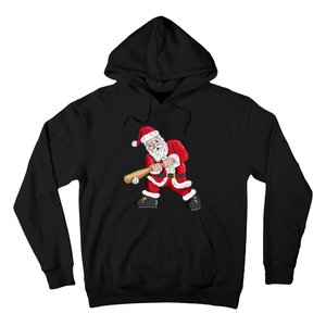 Christmas Santa Claus With Baseball Bat Baseball Hoodie