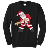 Christmas Santa Claus With Baseball Bat Baseball Sweatshirt