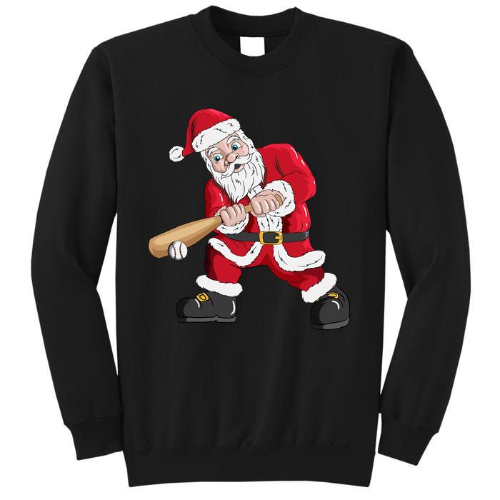 Christmas Santa Claus With Baseball Bat Baseball Sweatshirt