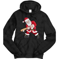 Christmas Santa Claus With Baseball Bat Baseball Tie Dye Hoodie