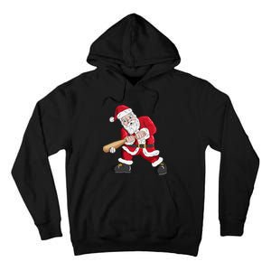 Christmas Santa Claus With Baseball Bat Baseball Tall Hoodie