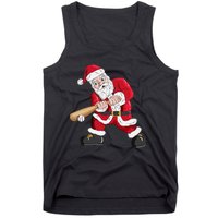 Christmas Santa Claus With Baseball Bat Baseball Tank Top