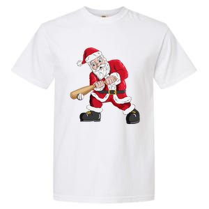 Christmas Santa Claus With Baseball Bat Baseball Garment-Dyed Heavyweight T-Shirt