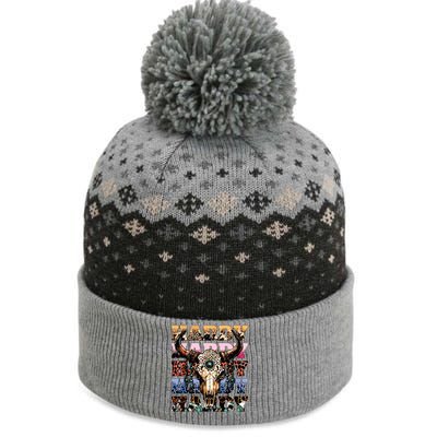 Cow Skull The Baniff Cuffed Pom Beanie