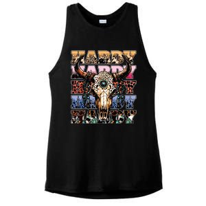 Cow Skull Ladies PosiCharge Tri-Blend Wicking Tank