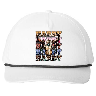 Cow Skull Snapback Five-Panel Rope Hat