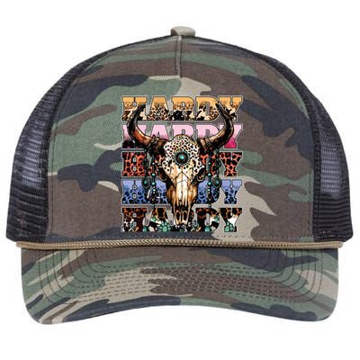 Cow Skull Retro Rope Trucker Hat Cap