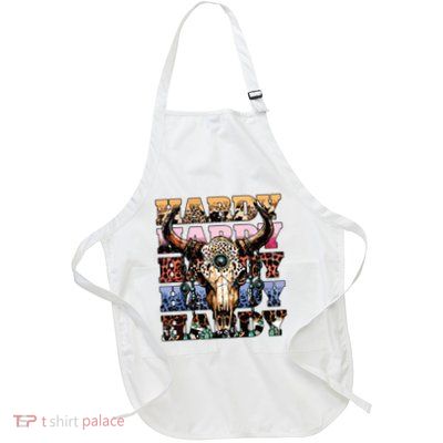 Cow Skull Full-Length Apron With Pockets