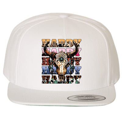 Cow Skull Wool Snapback Cap