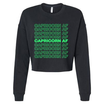 Cool Saying Capricorn Zodiac Horoscope Astronomy Funny Gift Cropped Pullover Crew