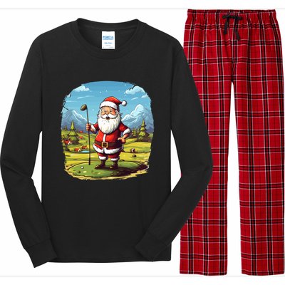 Christmas Santa Claus Golf Xmas Gift Long Sleeve Pajama Set