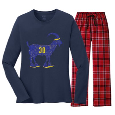 Cool Goat 30 Basketball Greatest Of All Time Women's Long Sleeve Flannel Pajama Set 