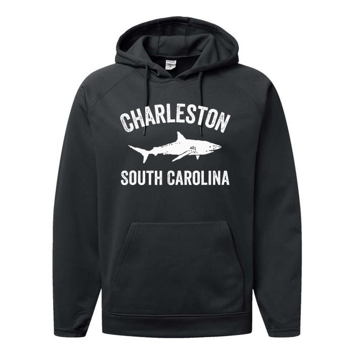 Charleston Shark Charleston South Carolina Gift Performance Fleece Hoodie