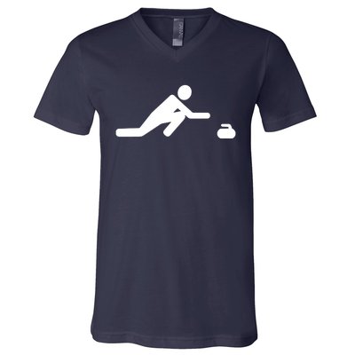 Curling Symbol V-Neck T-Shirt