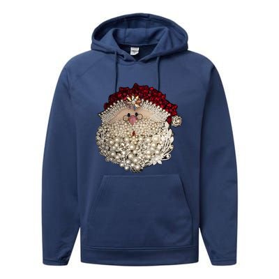 Christmas Santa Claus Jewel Art Performance Fleece Hoodie