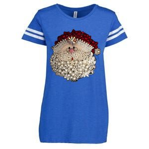 Christmas Santa Claus Jewel Art Enza Ladies Jersey Football T-Shirt