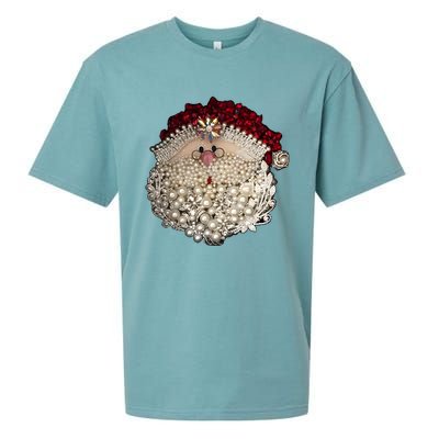 Christmas Santa Claus Jewel Art Sueded Cloud Jersey T-Shirt