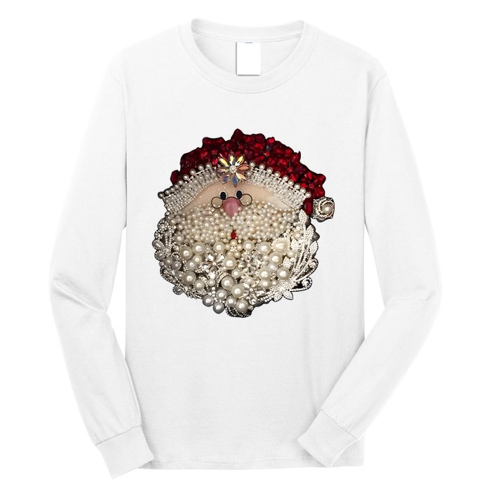 Christmas Santa Claus Jewel Art Long Sleeve Shirt