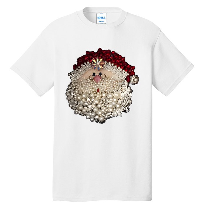 Christmas Santa Claus Jewel Art Tall T-Shirt