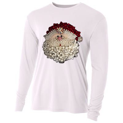 Christmas Santa Claus Jewel Art Cooling Performance Long Sleeve Crew