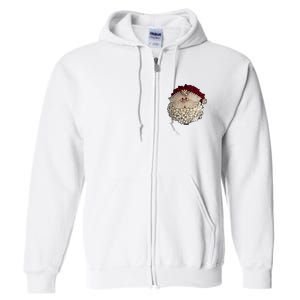 Christmas Santa Claus Jewel Art Full Zip Hoodie