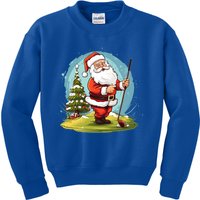 Christmas Santa Claus Golf Xmas Gift Kids Sweatshirt