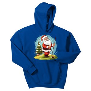 Christmas Santa Claus Golf Xmas Gift Kids Hoodie