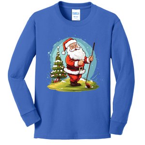 Christmas Santa Claus Golf Xmas Gift Kids Long Sleeve Shirt