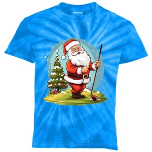 Christmas Santa Claus Golf Xmas Gift Kids Tie-Dye T-Shirt